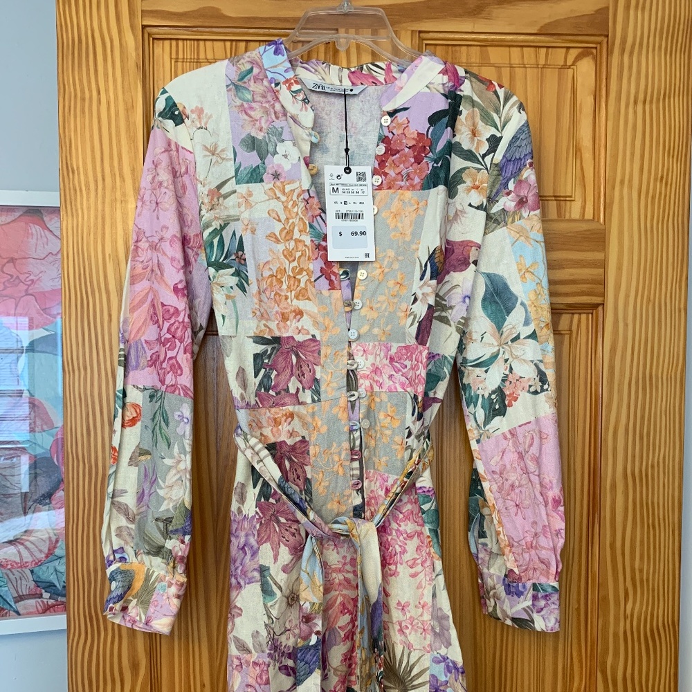 Zara Floral Shirtdress - Size US M